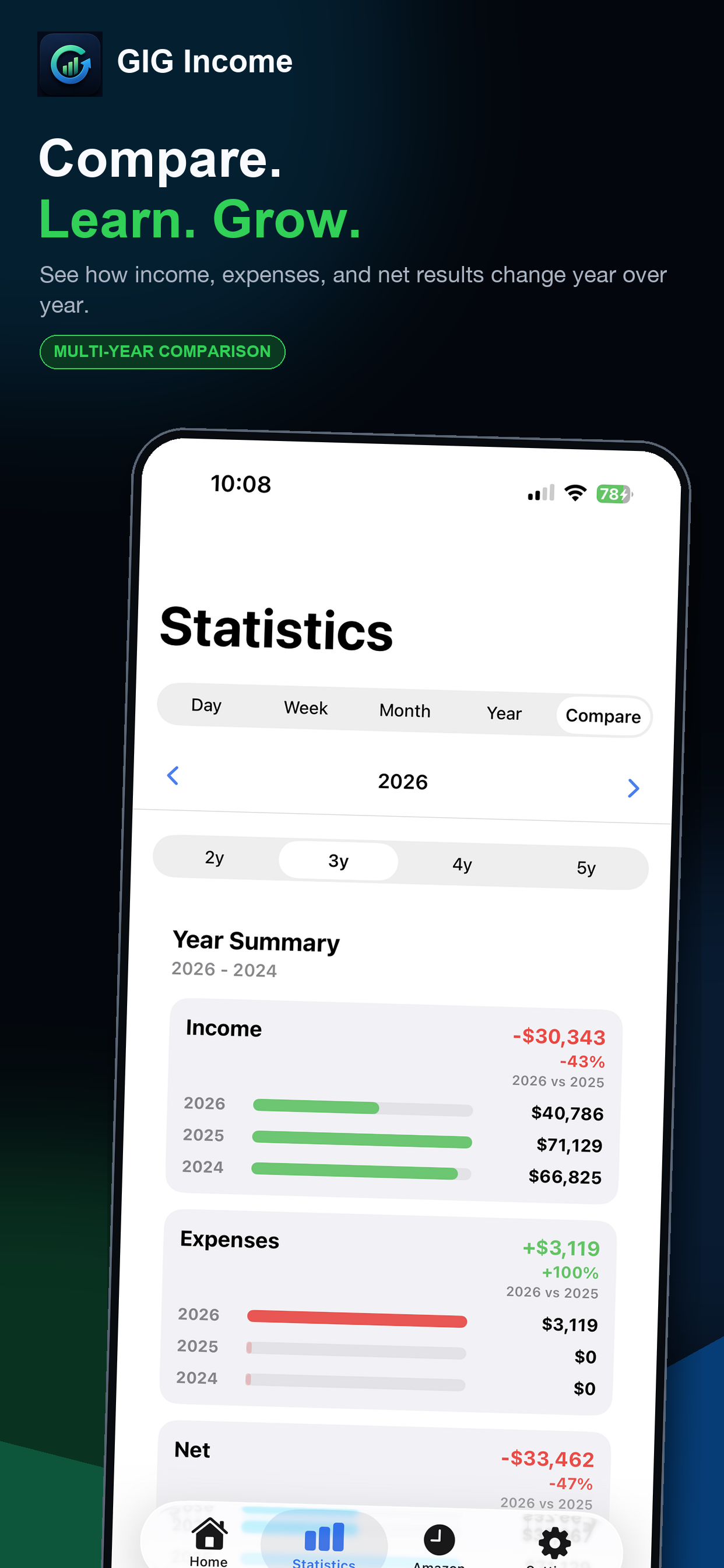 GIG Income feature screen